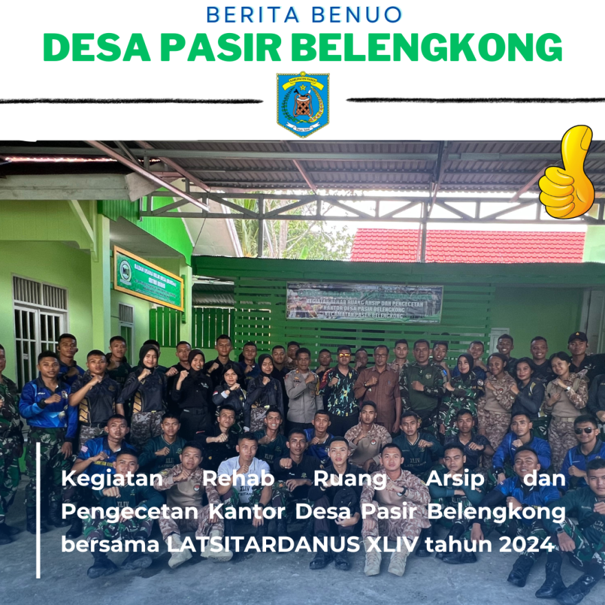 Kegiatan Rehab Ruang Arsip dan Pengecetan Kantor Desa Pasir Belengkong bersama LATSITARDANUS XLIV tahun 2024
